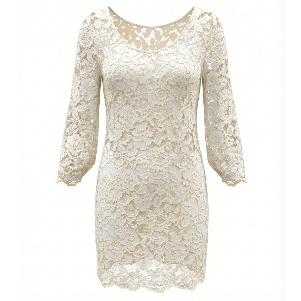 Nanette Lepore Ivory Lace Cocktail Dress Size‎ 8 Coquette